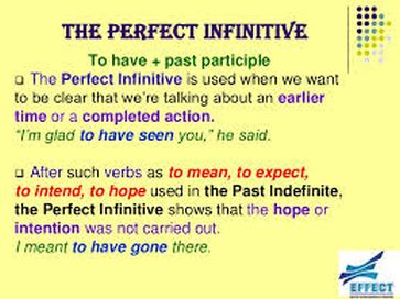 The perfect infinitive and perfect gerund forms and their usage